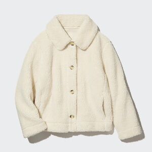 UNIQLO Pile-Lined Fleece Jacket size L OFF WHITE